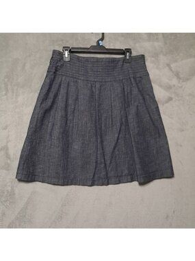 Laura Ashley Size 10 A-Line Skirt Blue Knee Length Lined Zipper